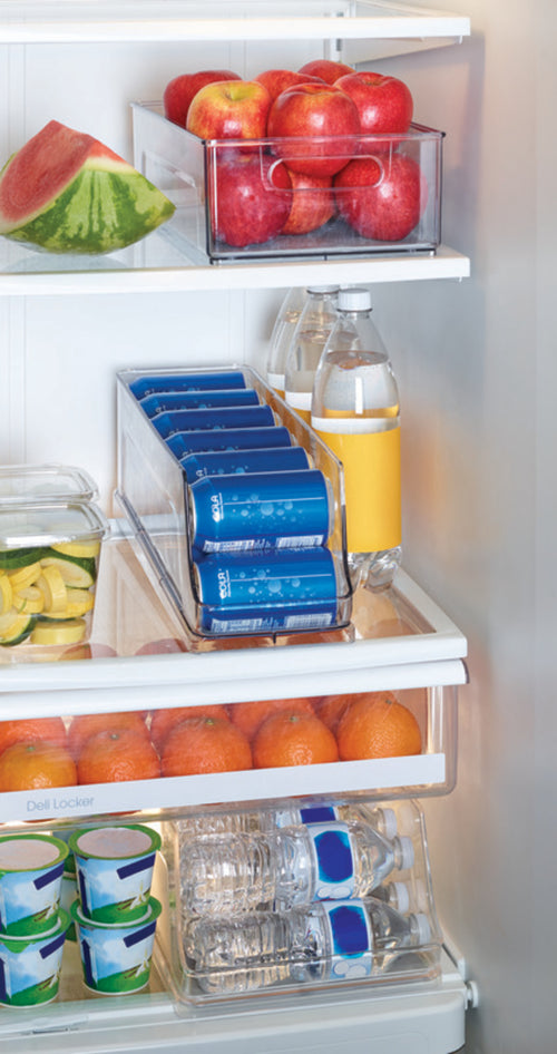 12 Can Clear Plastic Refrigerator Storage Bin W70166