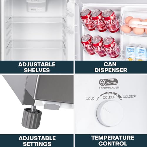 7.7 Cu.Ft. Double Door Refrigerator with Freezer, Black D203