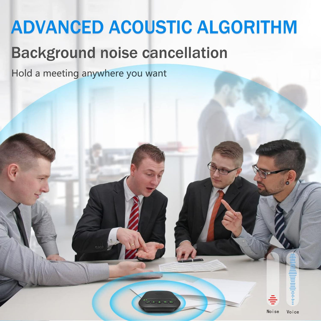 Bluetooth Speakerphone with 4 Microphones, Portable USB Conference Microphone, Pack of 2 E591411