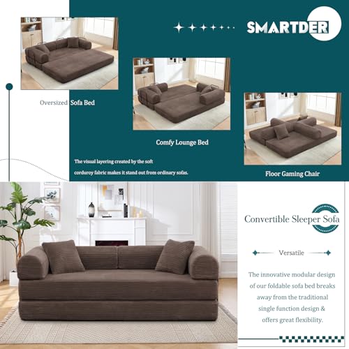Green Corduroy Convertible Folding Sofa Bed B3315